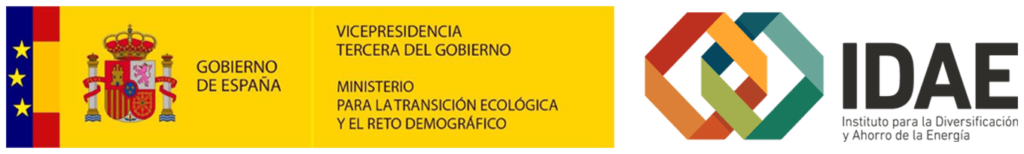 Logotipos del Ministerio del Ministerio para la Transición Ecológica y del IDAE